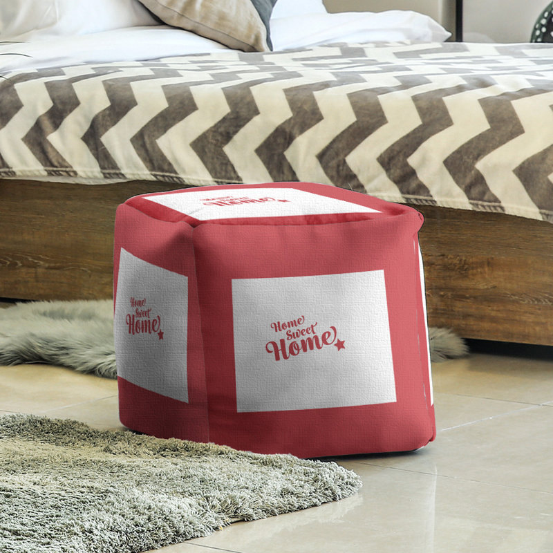 Repose-pieds à cubes casper the home, Rouge