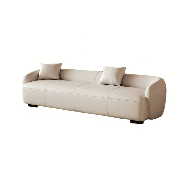 Banc rembourré en similicuir, Crème