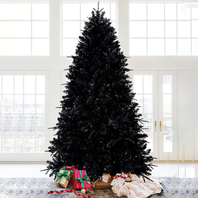 Arbre de Noël illuminé 8 pi 8 pi, arbre de Noël artificiel complet 2486 branches, base pliable