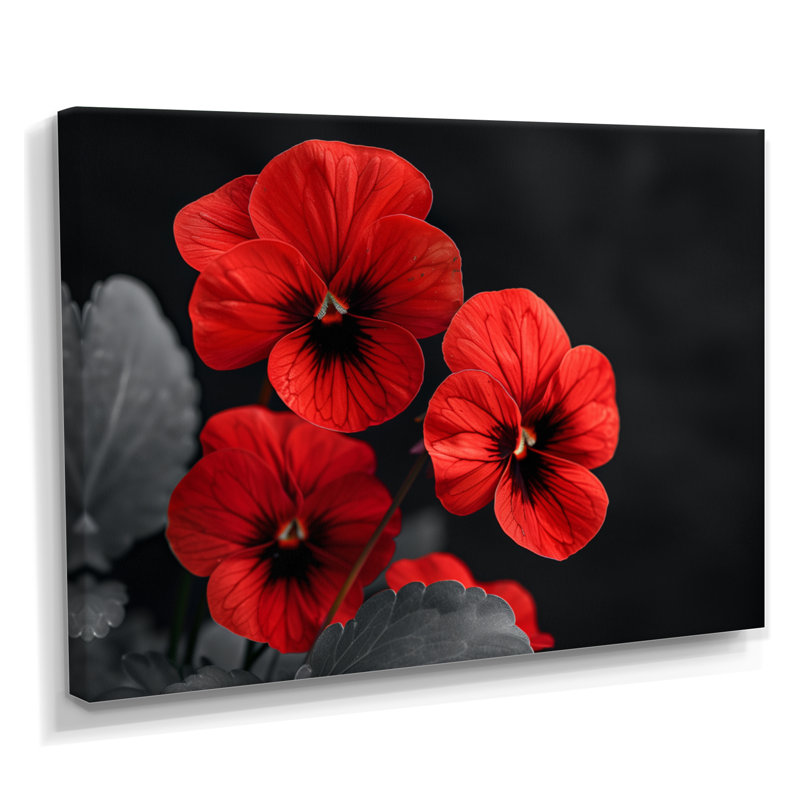 Sager - Pensées Wall Art Living Room, Toile tendue, H 12 po x l 20 po