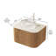 Ensemble de meuble-lavabo courbé et rayé 24 po avec tiroir Annora-131075895-123537012