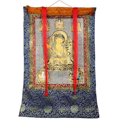 Bodhisattva bouddhiste tibétain Manjushri | Couleur arc acrylique sur toile