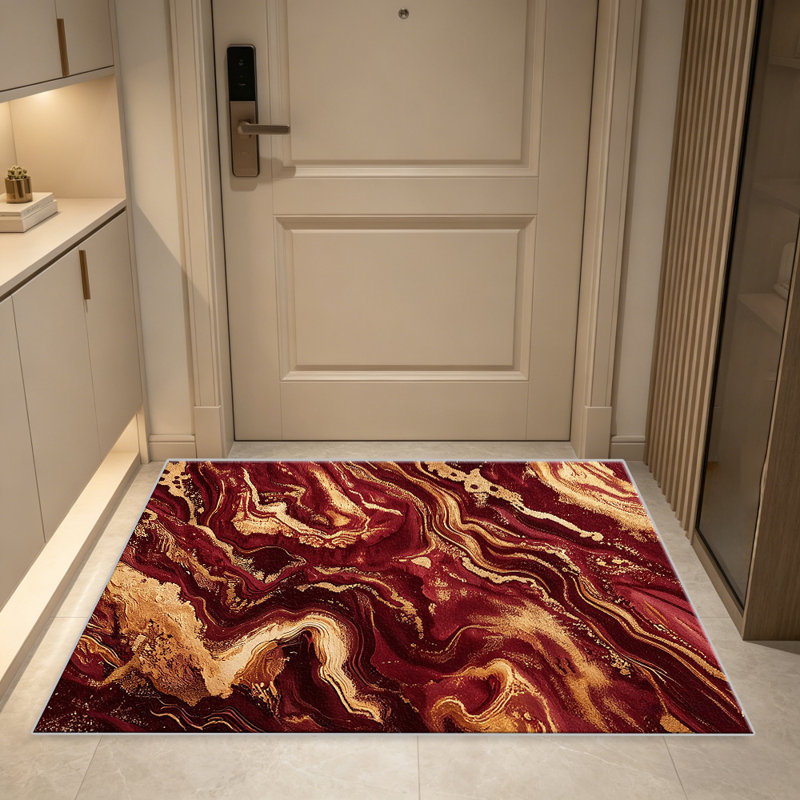 Burgundy Gold   area rugs for Living Room, Soft and Comfortable, Suitable for all seasons, easy to maintain, machine washable Indoor floor mat, Under Table Farmhouse suitable for Bedroom, Dining Room, Study,  Balcony, Home Decor Patio