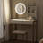 Small Vanity Desk With Mirror And Lights, Makeup Vanity Table With LED Mirror, 3 Lighting Modes, Power Outlet, Drawer, Open Shelves And Cushioned Stool For Bedroom-140396748