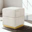 Tabouret de rangement Cube Design - Chenille - Base plaquée or - Contemporain-2061756635