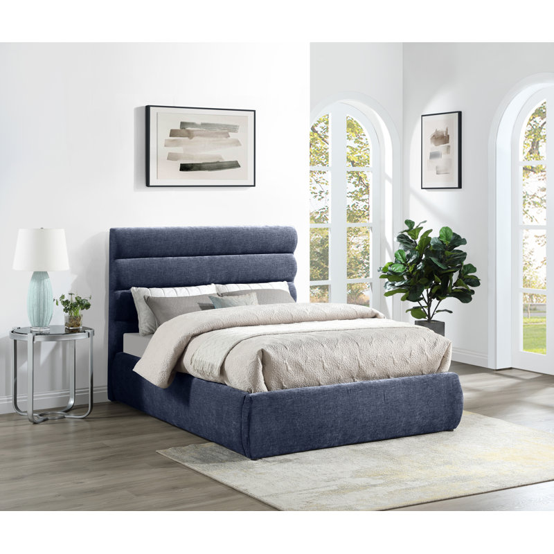 Lit en tissu Adam Chenille, Full, Navy Chenille Fabric