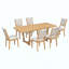 Ensemble de table de salle à manger extensible 7 pièces pour 6 personnes, table de cuisine rectangulaire avec 6 chaises rembourrées, chaises de salle à manger à dossier courbé pour la salle à manger-583508992-583508993