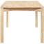Table de salle à manger rectangulaire Mid-Century moderne en bois d'hévéa blanc lavé de 59 pouces avec pieds autoportants et structure arrondie