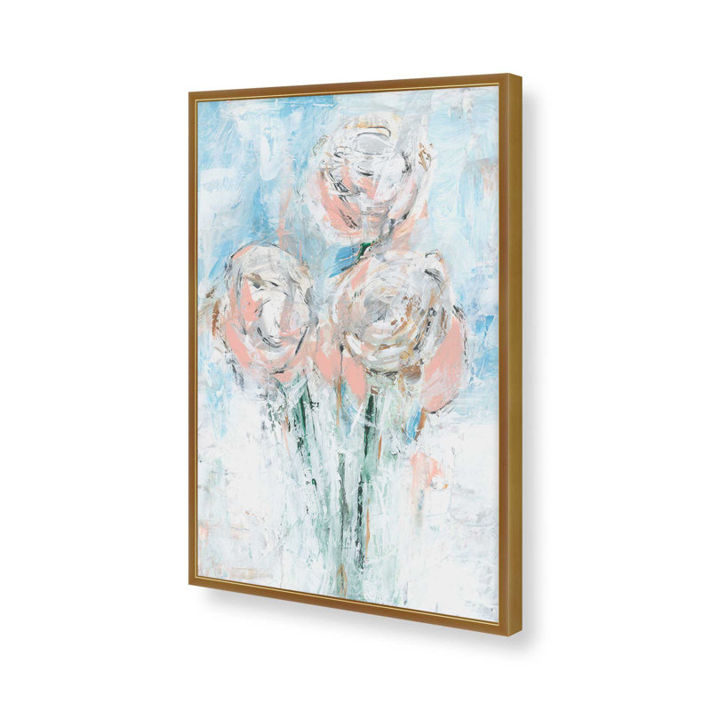 «Abstract Blush Bouquet I» par Ethan Harper, reproduction d'art sur toile, Impression sur cadre ouvert sans papier mat, Doré