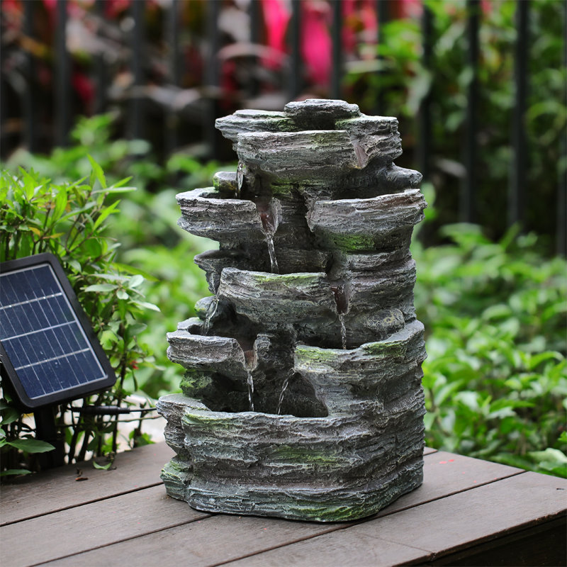 Outdoor Cascade Fountain with Lights