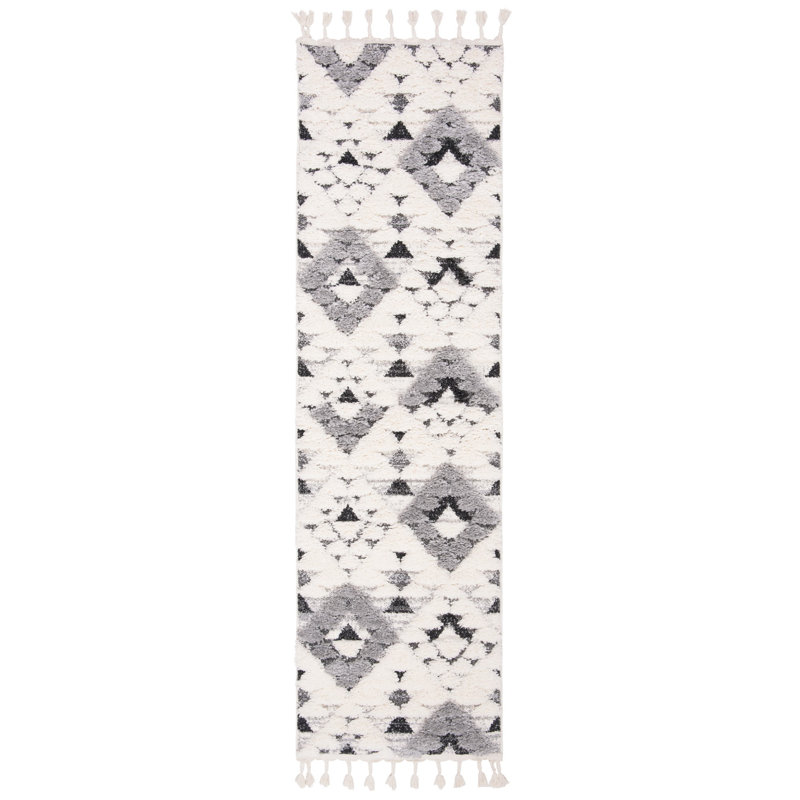 ImraanMoroccan Tassel Shag Performance Geometric Rug, Runner 2'3" x 8'