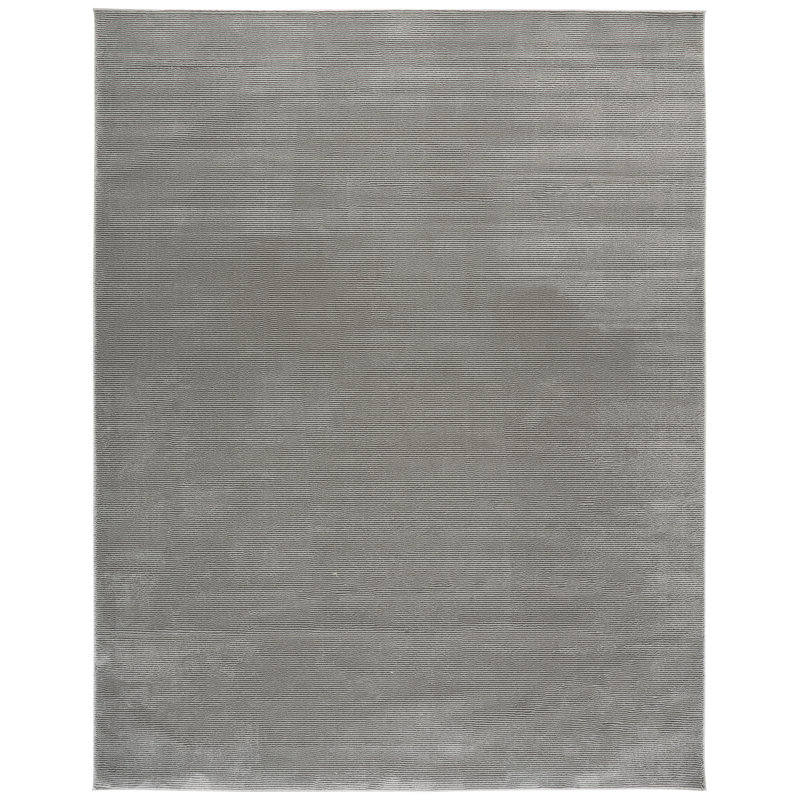 Tapis gris tissé à la machine, Rectangle 8 pi x 10 pi