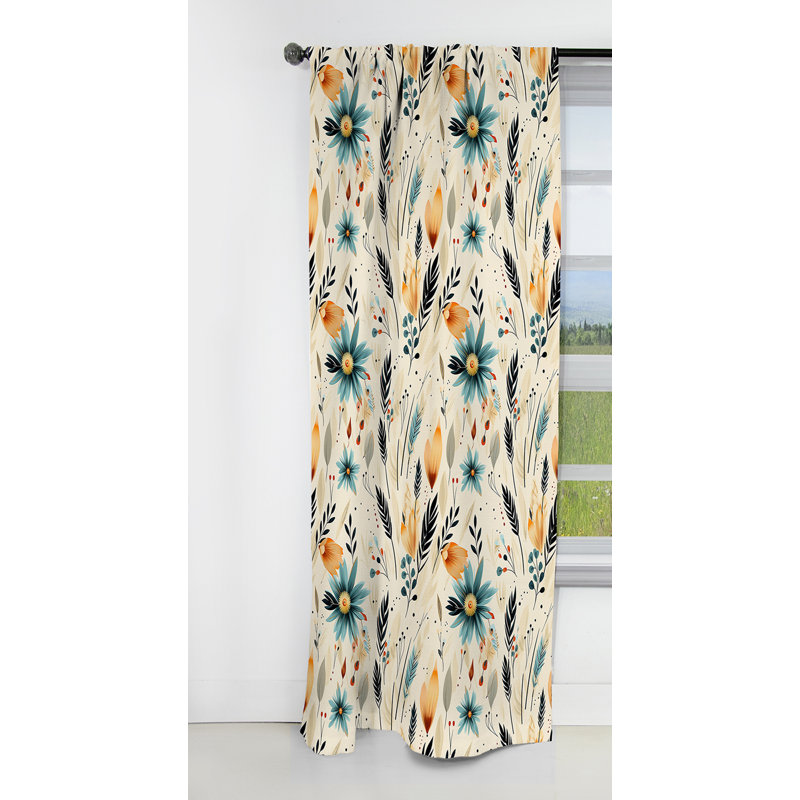 Motif tribal oasis boho - rideau abstrait boho - rideau occultant abstrait - 1 panneau, L 52 po x L 63 po