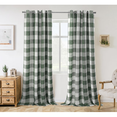 Adamantini Plaid Blackout Thermal Grommet Curtain Panels