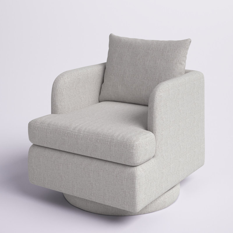 Fauteuil d'appoint pivotant Arnlaugur, Mélange de lin taupe