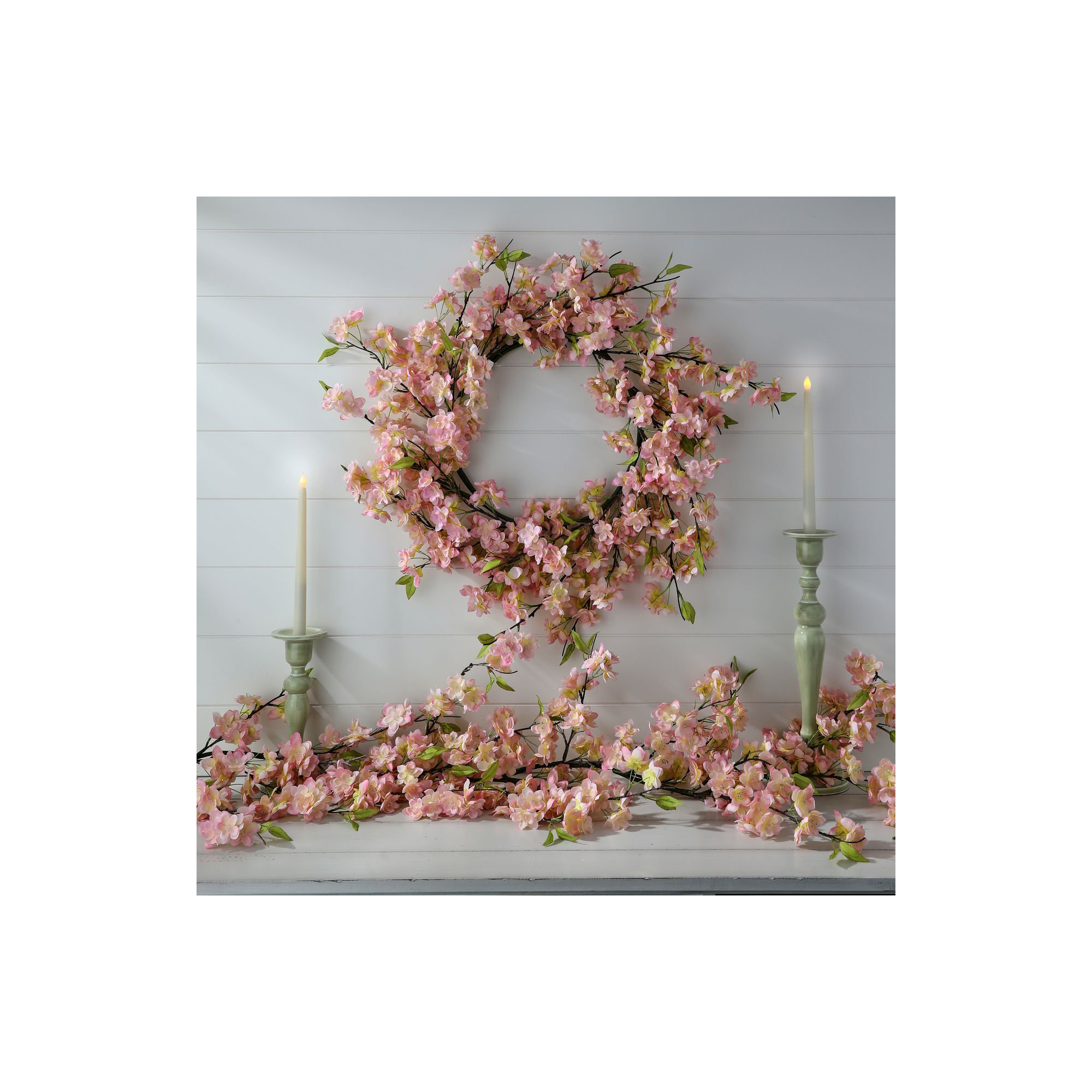 24" Cherry Blossom Wreath, Pink