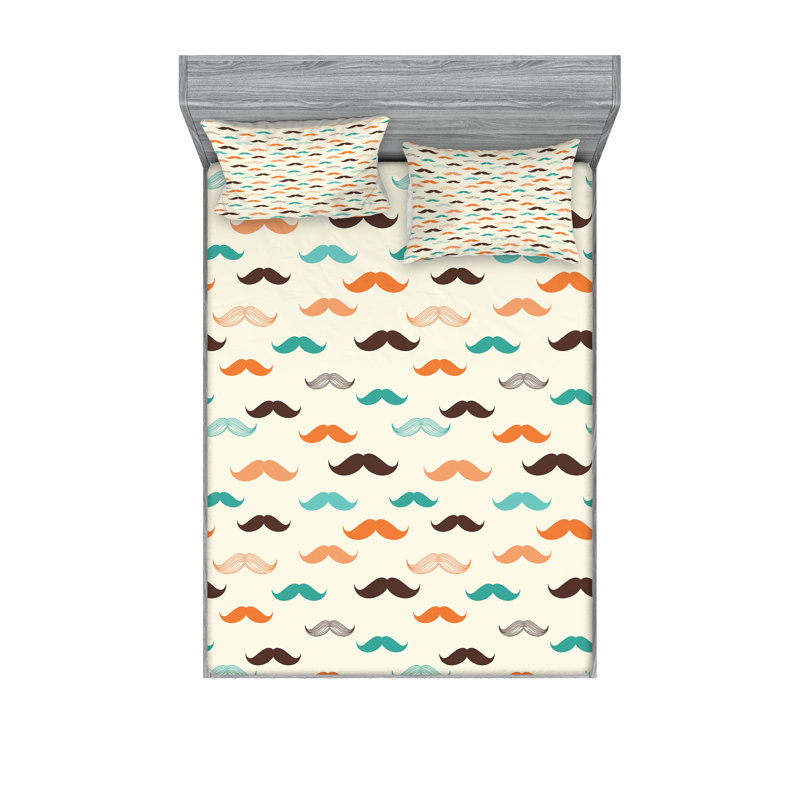 Drap-housse et coussin décoratif Ambesonne Indie Orange brun et bleu sarcelle