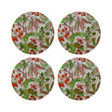 Plumeria Round Beaded Smooth Placemat