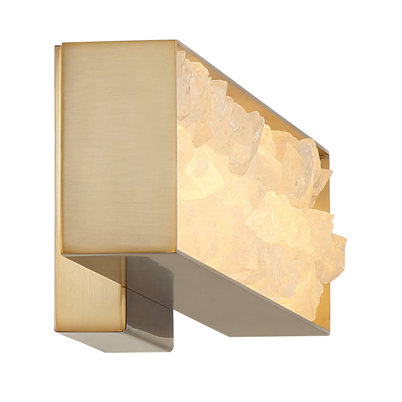 Everly Quinn Lennards LED Wall Sconce In Celeste Brass, 21W, 4.75"H x 24.5"W x 3"D, 611 Lumens