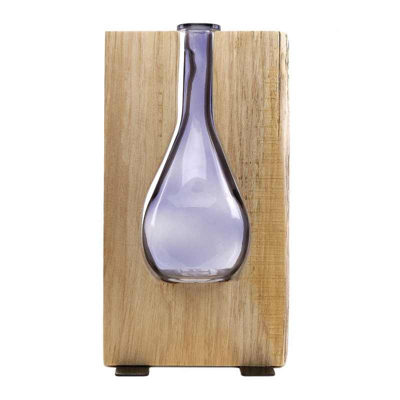 Treviso Wood Table Vase, Purple