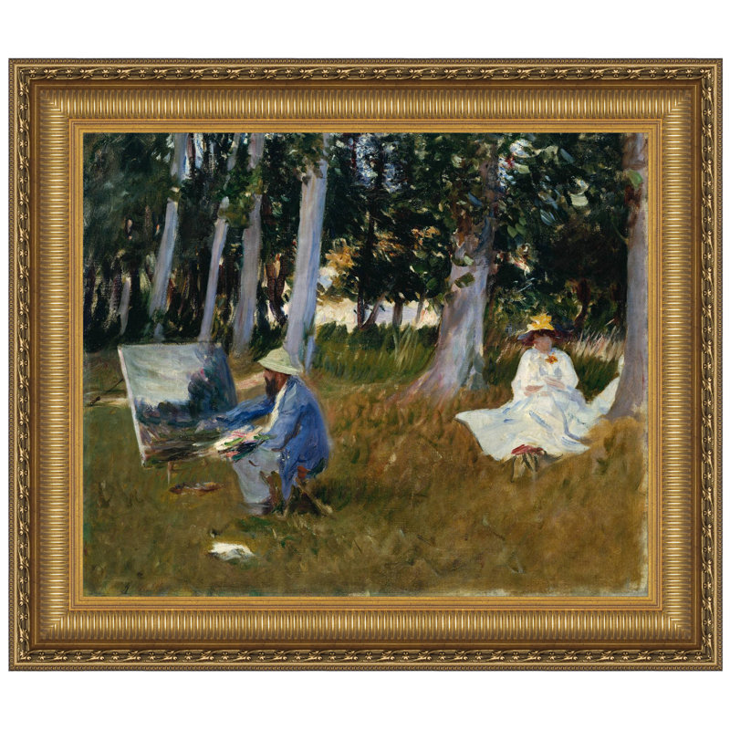 "Claude Monet", peinture au bord d'un bois, 1885, reproduction d'art encadrée sur toile, H 41,25 po x l 48,25 po