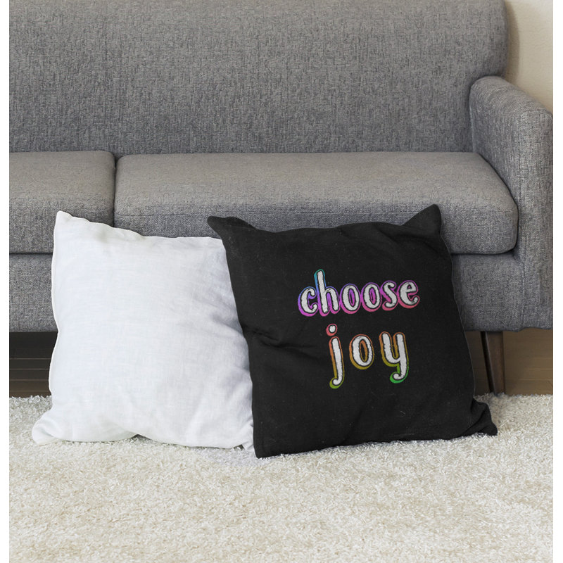 Choose Joy Floor Pillow, 36" H x 36" W, Rainbow