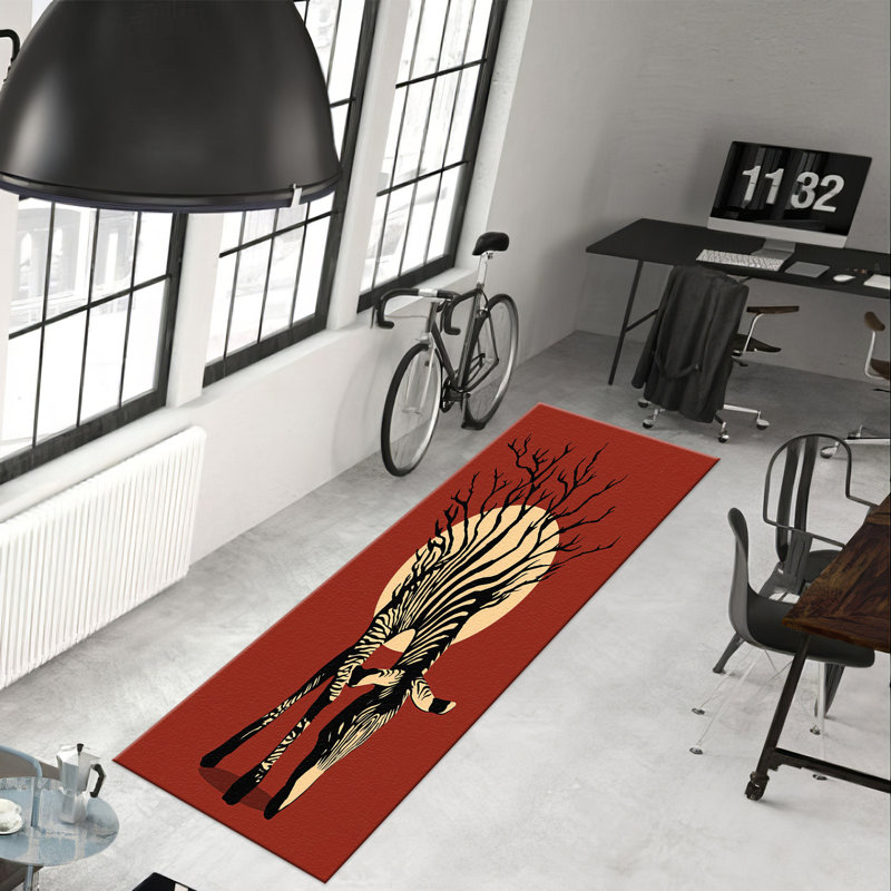 Plush Soft Printed Rug Featuring an Intricate Geometric Design for a Modern and Sophisticated Touch in Any Room Decor