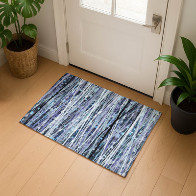 Premium Machine Washable Mayfield AMF2126 Striped Rug