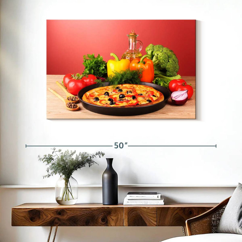 Yarlin, légumes et pizza, H 26 po x l 39 po