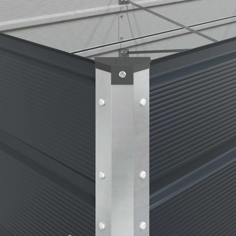 Planter Galvanised Steel, 45cm H x 385cm W x 100cm D, Anthracite