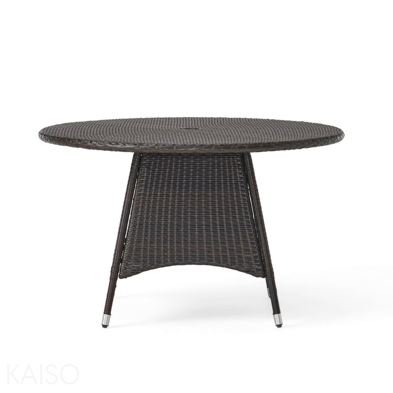 Table de patio intérieure et extérieure en fer tressé toutes saisons