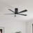  Kasper 52" LED Indoor/Outdoor Ceiling Fan with Uplight, Rattan Cage Ceiling Fan with Light and Remote - Matte Black-10015023-10015021