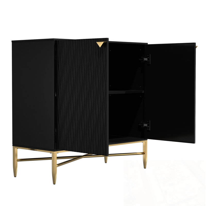 Commodes décoratives avec 2 portes et pieds en métal