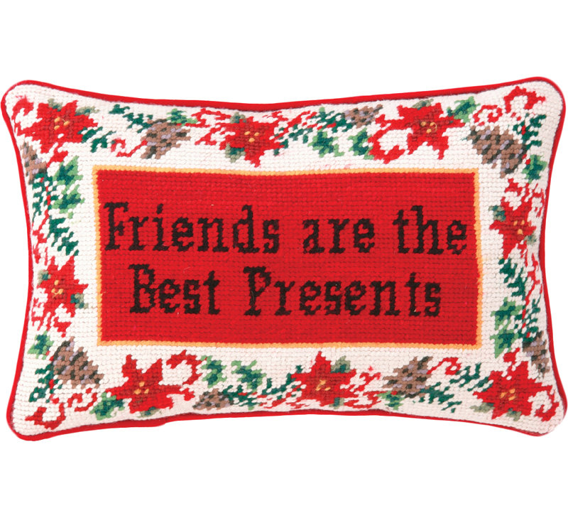 Needlepoint Friends Are The Best Presents Wool Throw Pillow