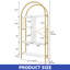  5 Tier Arched Bookshelf, Gold Metal Frame With White Wood Shelves, Standing Storage Display Rack