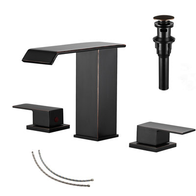 Widespread 2-handle Bathroom Faucet with Drain Assembly