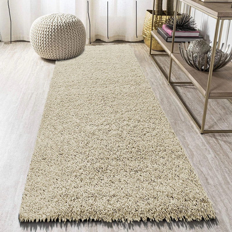 Solid Colour Shag Area Rug, Runner 60 x 220 cm