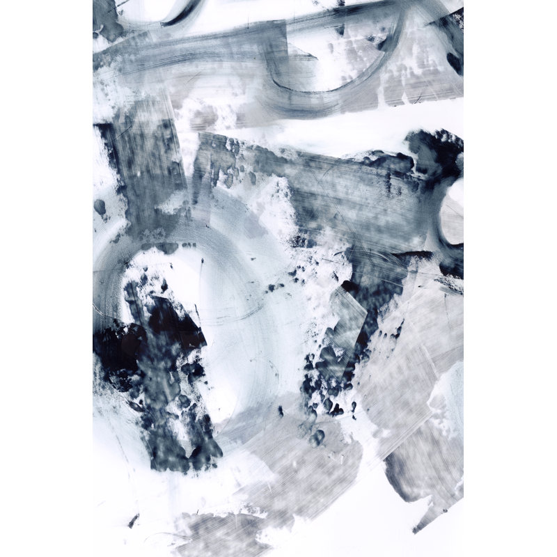 Polar Opposites II - Wrapped Canvas Painting, 46 cm H x 30 cm W, Black Floater Frame