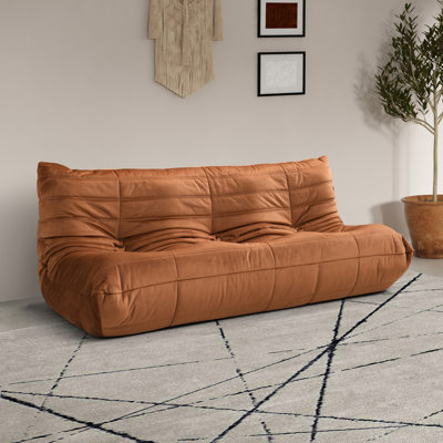 Rachel Boneless 77.75" Vegan Leather Upholstered Sofa