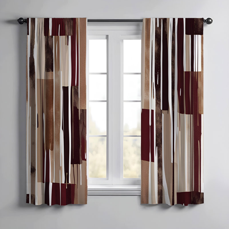 Paire de rideaux semi-transparents en polyester Ehlaam, L 20 po x L 52 po