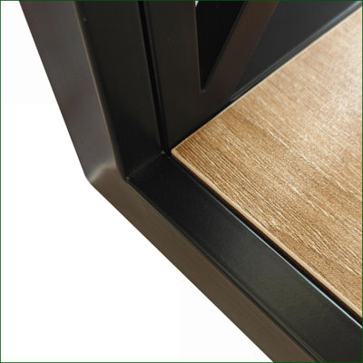 Table basse en bois aggloméré avec plateau en verre trempé, facile à nettoyer et amp; Rangement intelligent pour le salon