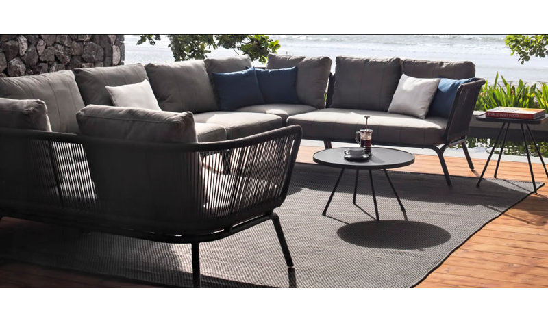 Yland Outdoor Lounge Chair, Anthracite/Taupe, Lantern Slate