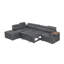 Canapé-lit modulaire avec repose-pieds, rangement d'accoudoirs, ports USB, table d'appoint rotative et porte-gobelets-654665187