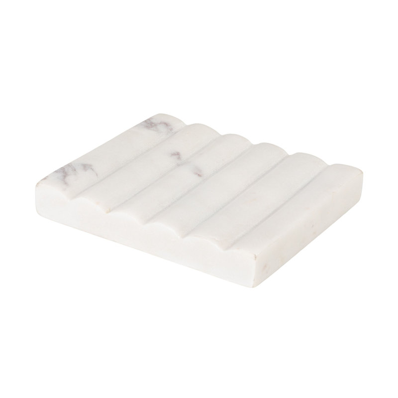 Porte-savon en marbre sculpté Aquera, Blanc