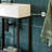 Pierre 19" Freestanding Bathroom Vanity with Open Shelf and Matte Black Metal Frame-59097689