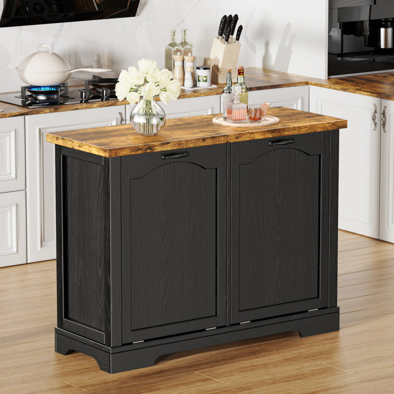 Armoire à poubelle inclinable 20 gallons, Noir, noir, noir, noir