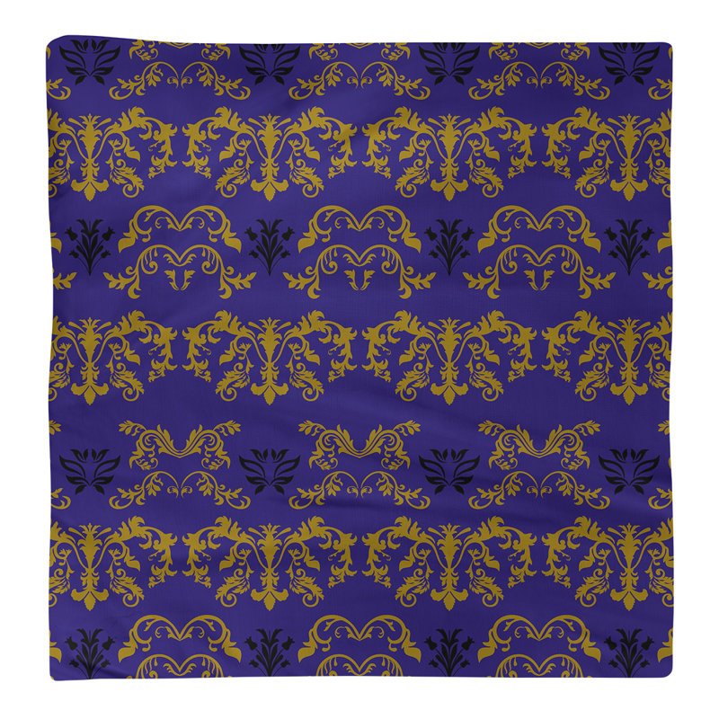 Serviette de football Baltimore, l 22 po x L 22 po, Or métallique / mauve / noir, polyester