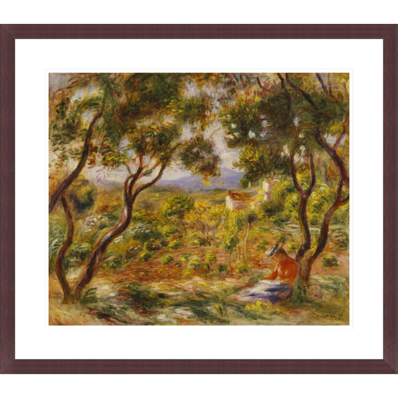 Les vignobles à Cagnes (Les Vignes à Cagnes) par Pierre-Auguste Renoir, H 23,5 po x l 26,72 po