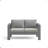 52" All-Weather Metal Loveseat Patio Sofa With Thick Gray Cushions & Gray Frame-1019074410