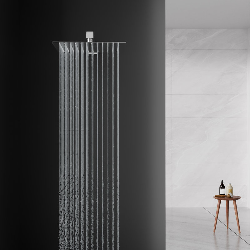 Pomme de douche carrée 12 po, Chrome